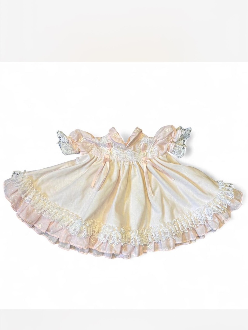 Vintage baby Pale Pink Lace Trim Dress